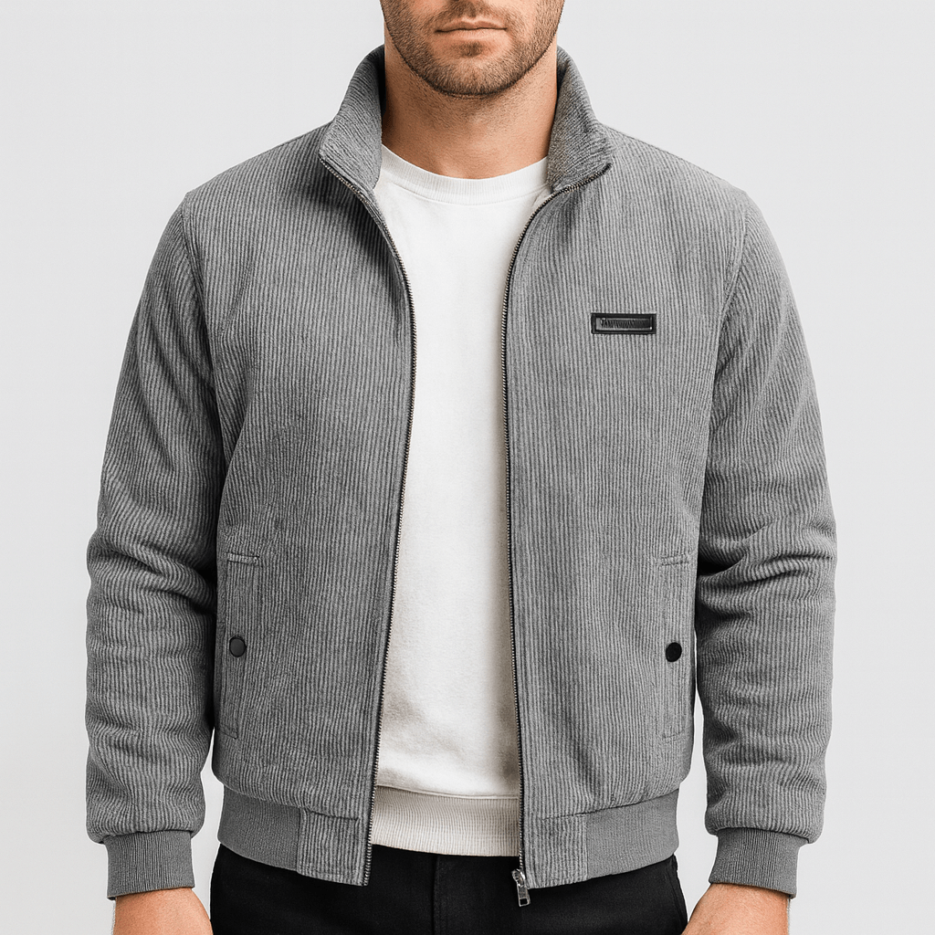 Soviska | Miękka sztruksowa kurtka retro-Kurtki-Soviska-Szary-S-Soviska