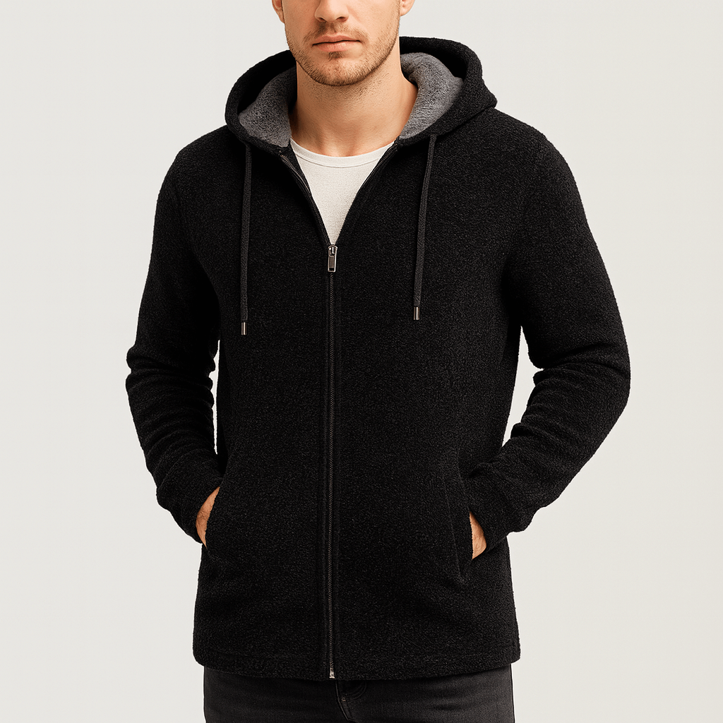 Soviska | Miękki kardigan z kapturem-Swetry-Soviska-Granatowy-M-Soviska