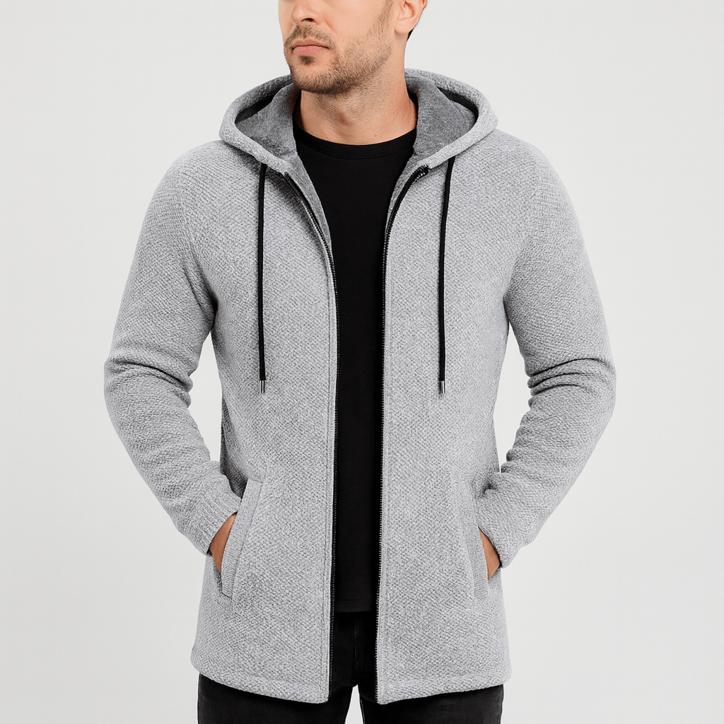 Soviska | Miękki kardigan z kapturem-Swetry-Soviska-Granatowy-M-Soviska