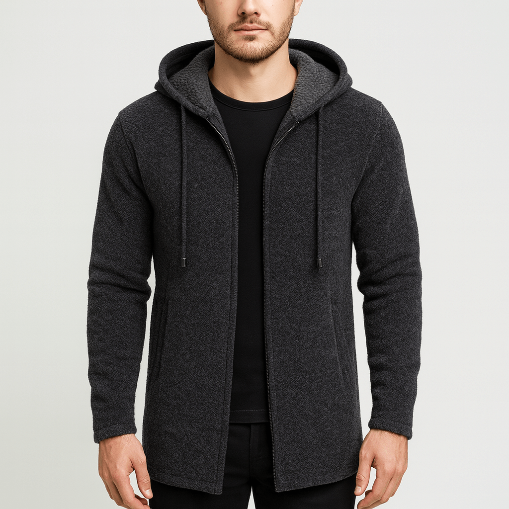 Soviska | Miękki kardigan z kapturem-Swetry-Soviska-Granatowy-M-Soviska