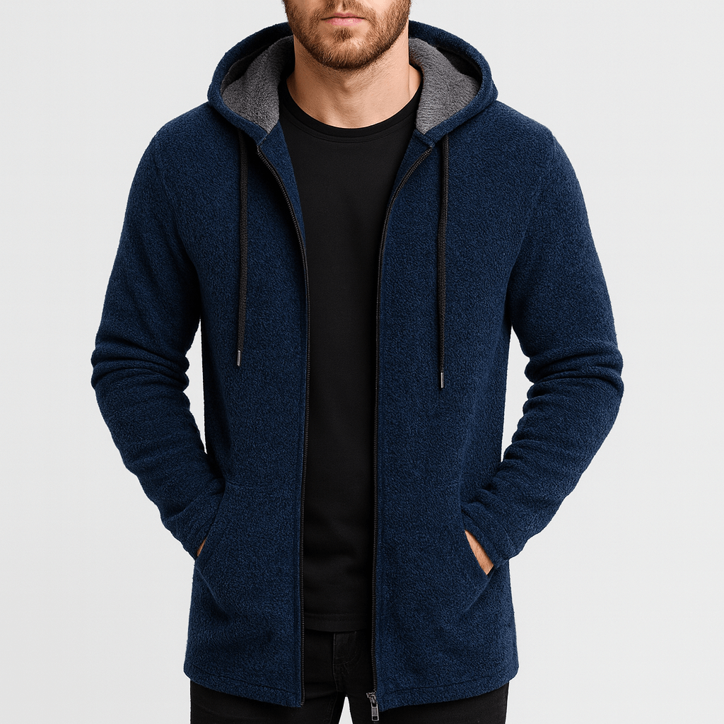 Soviska | Miękki kardigan z kapturem-Swetry-Soviska-Granatowy-M-Soviska