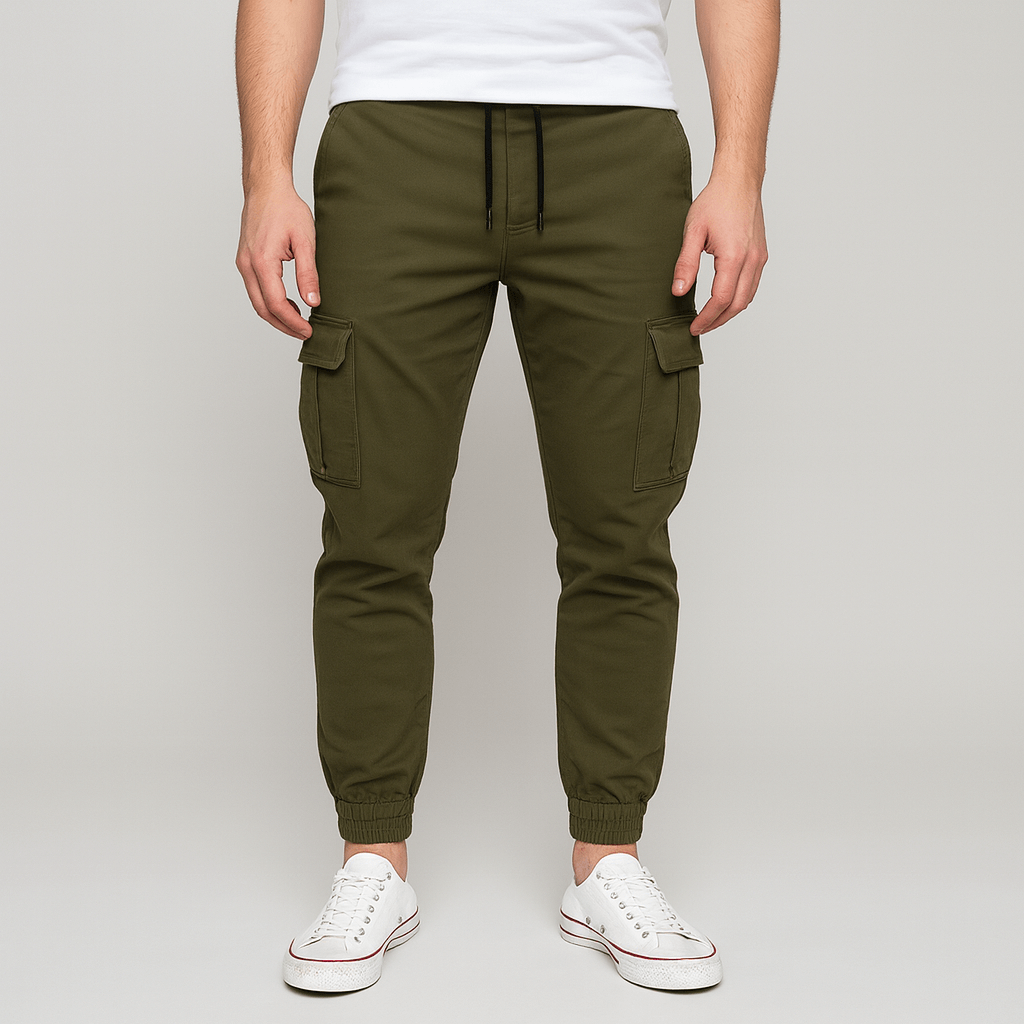 Soviska | Miękkie joggery cargo z elastycznym pasem-Spodnie męskie-Soviska-Ciemnoszary-XS-Soviska