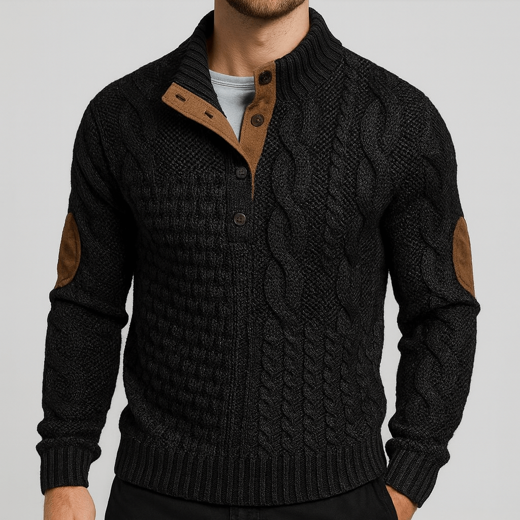 Soviska | Niepowtarzalna bluza z patchworkiem-Swetry-Soviska-Czarny-S-Soviska