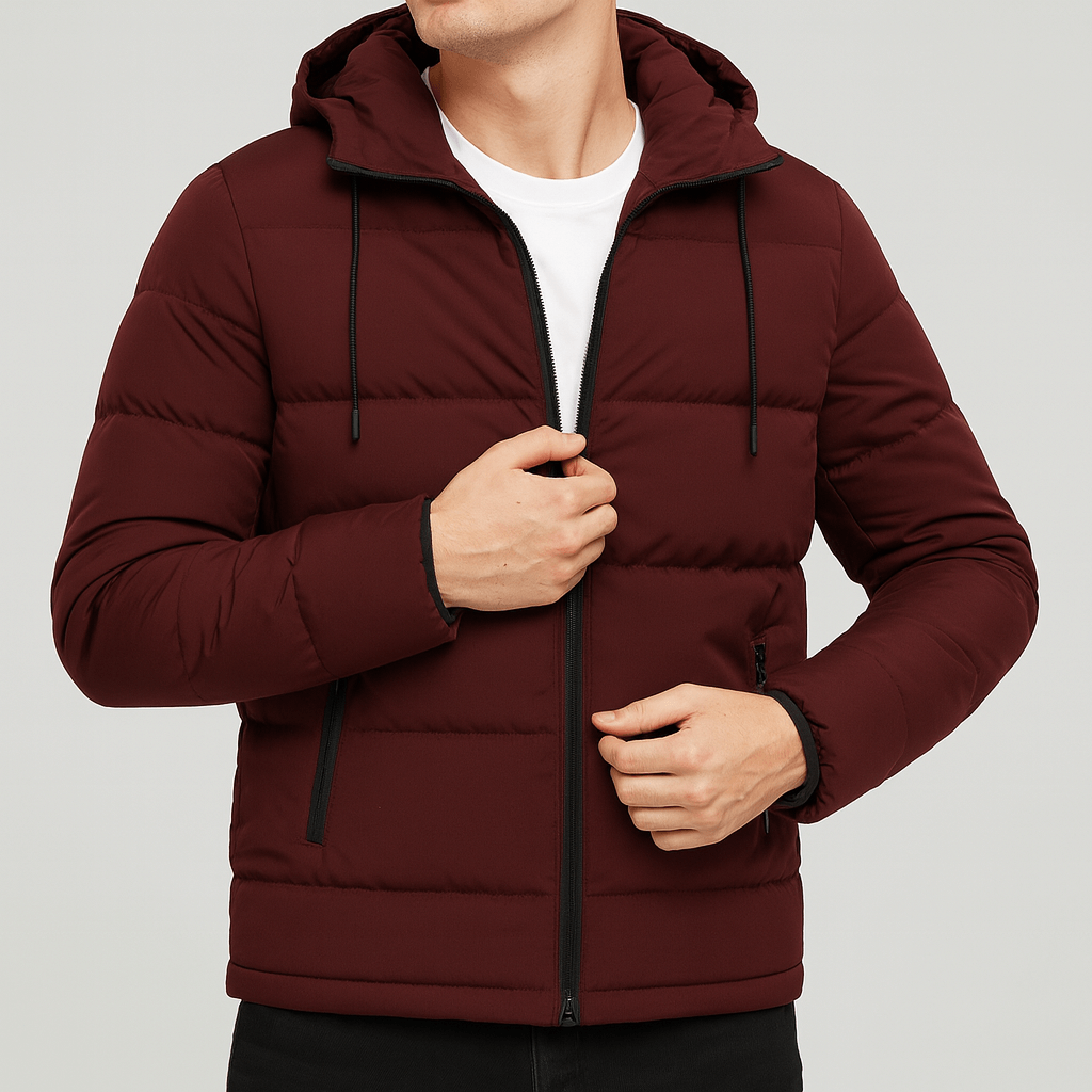 Soviska | Ocieplana kurtka puchowa z kapturem-Kurtki puchowe-Soviska-Niebieski-M-Soviska