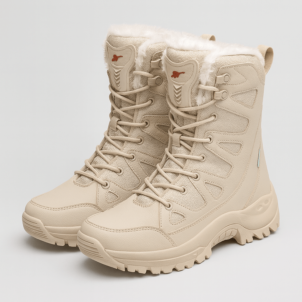 Soviska | Ocieplane zimowe buty trekkingowe-Buty trekkingowe-Soviska-Beżowy-35-Soviska