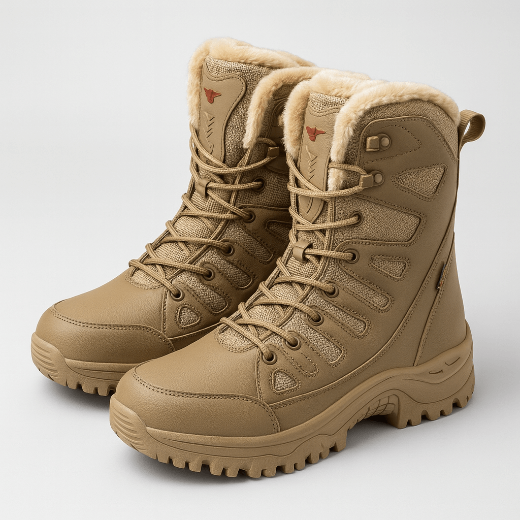 Soviska | Ocieplane zimowe buty trekkingowe-Buty trekkingowe-Soviska-Beżowy-35-Soviska