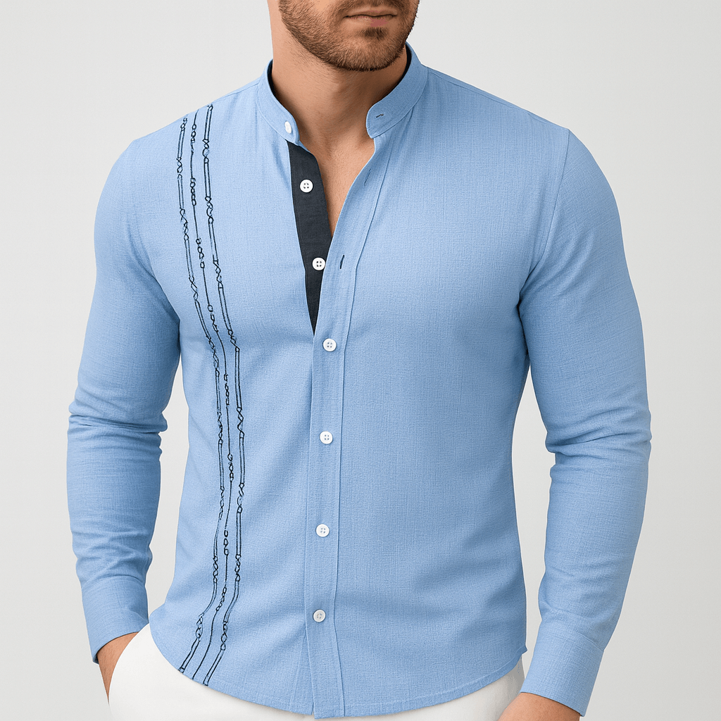 Soviska | Oddychająca dopasowana koszula z długim rękawem-Koszule wizytowe-Soviska-Czarny-S-Soviska