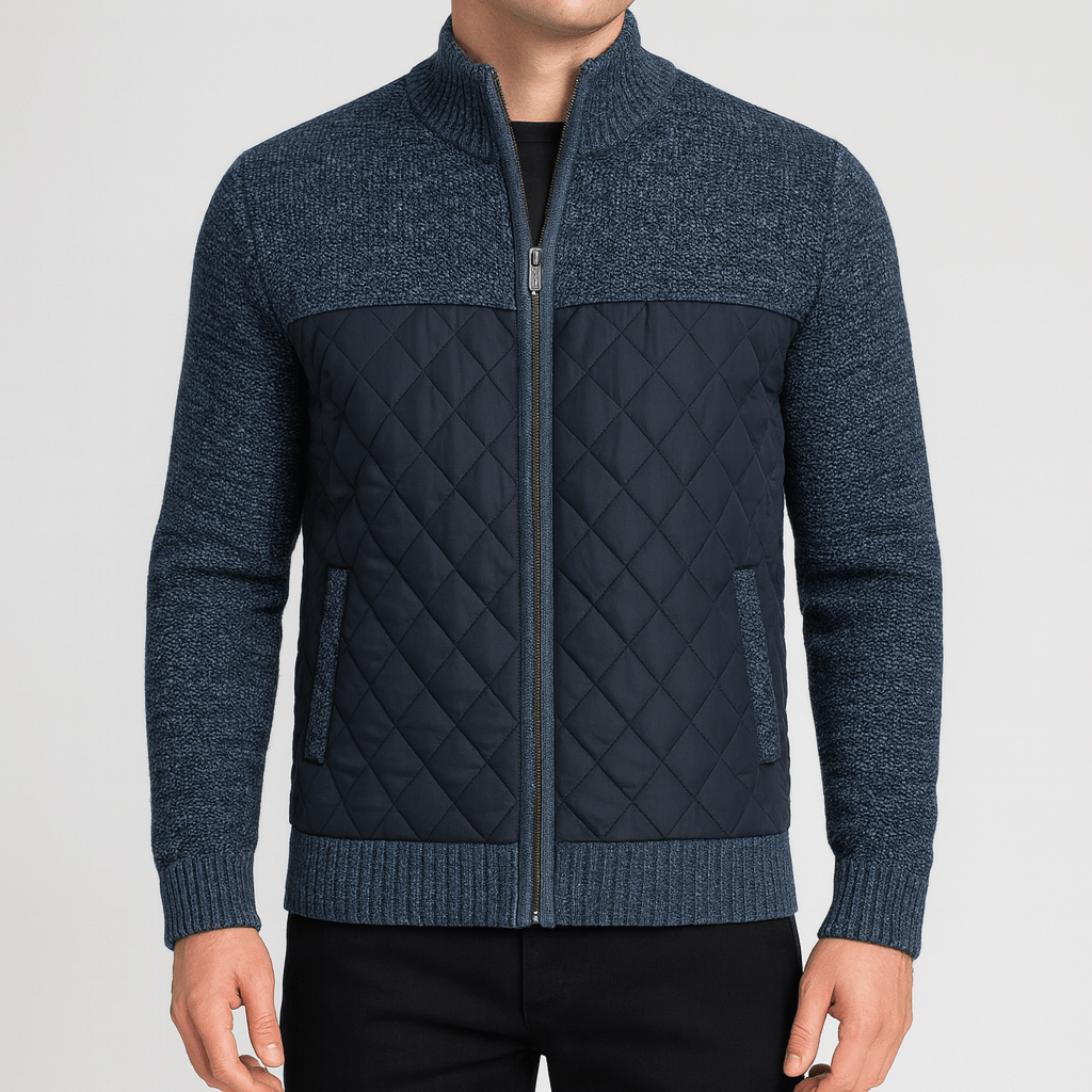 Soviska | Pikowana bluza z dzianinowymi rękawami-Bluzy-Soviska-Czarny-M-Soviska