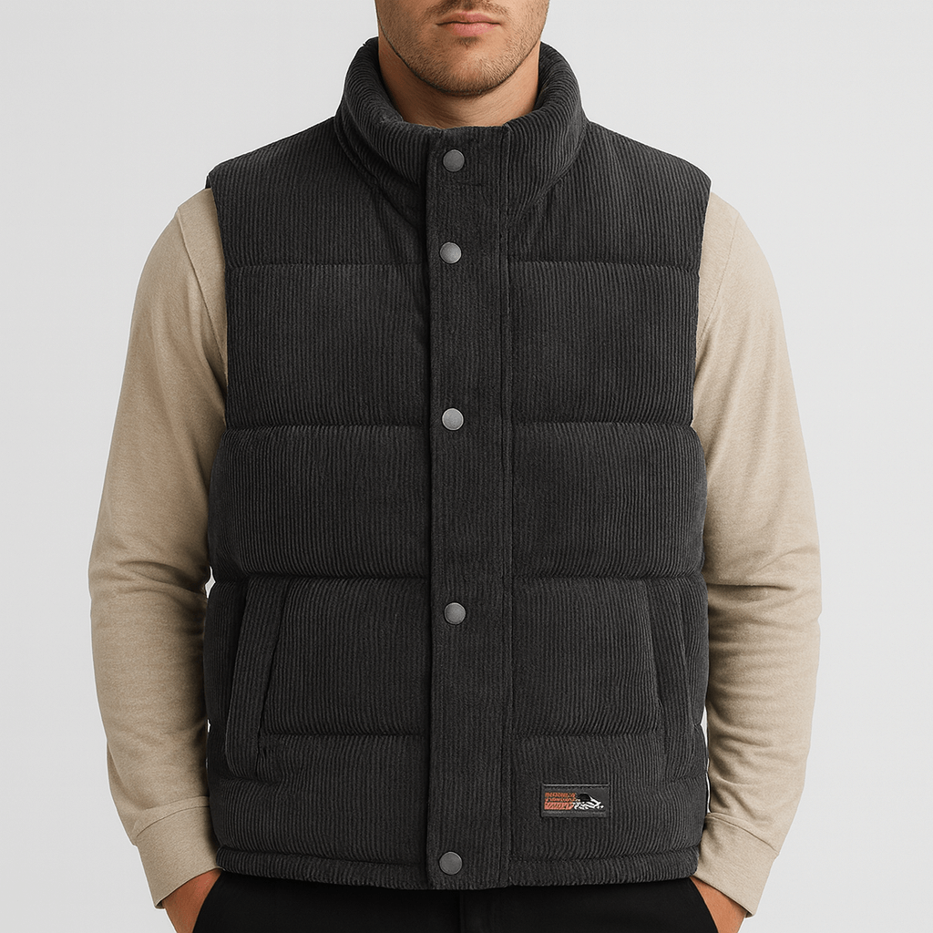 Soviska | Pikowana kamizelka z zamknięciem snap-Kamizelki-Soviska-Brązowy-S-Soviska