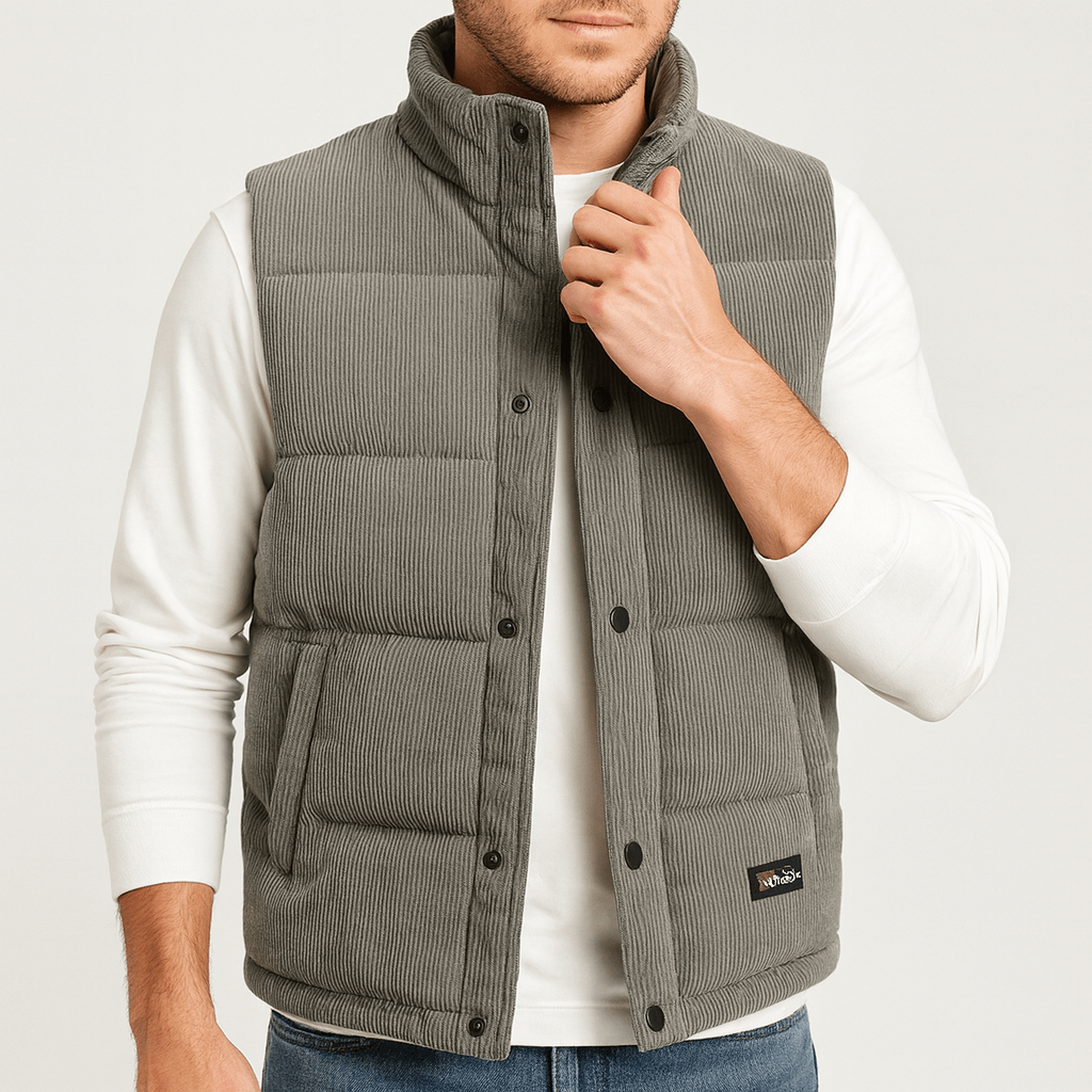 Soviska | Pikowana kamizelka z zamknięciem snap-Kamizelki-Soviska-Brązowy-S-Soviska