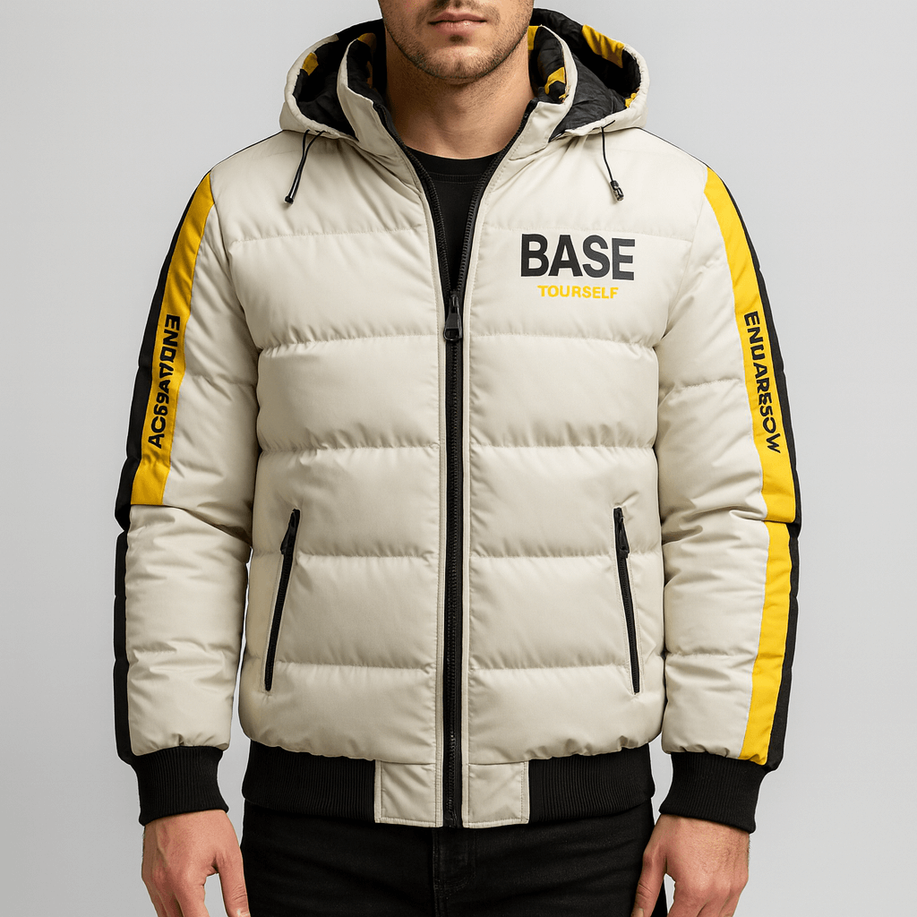 Soviska | Pikowana kurtka puchowa z kapturem-Kurtki-Soviska-Żółty-M-Soviska