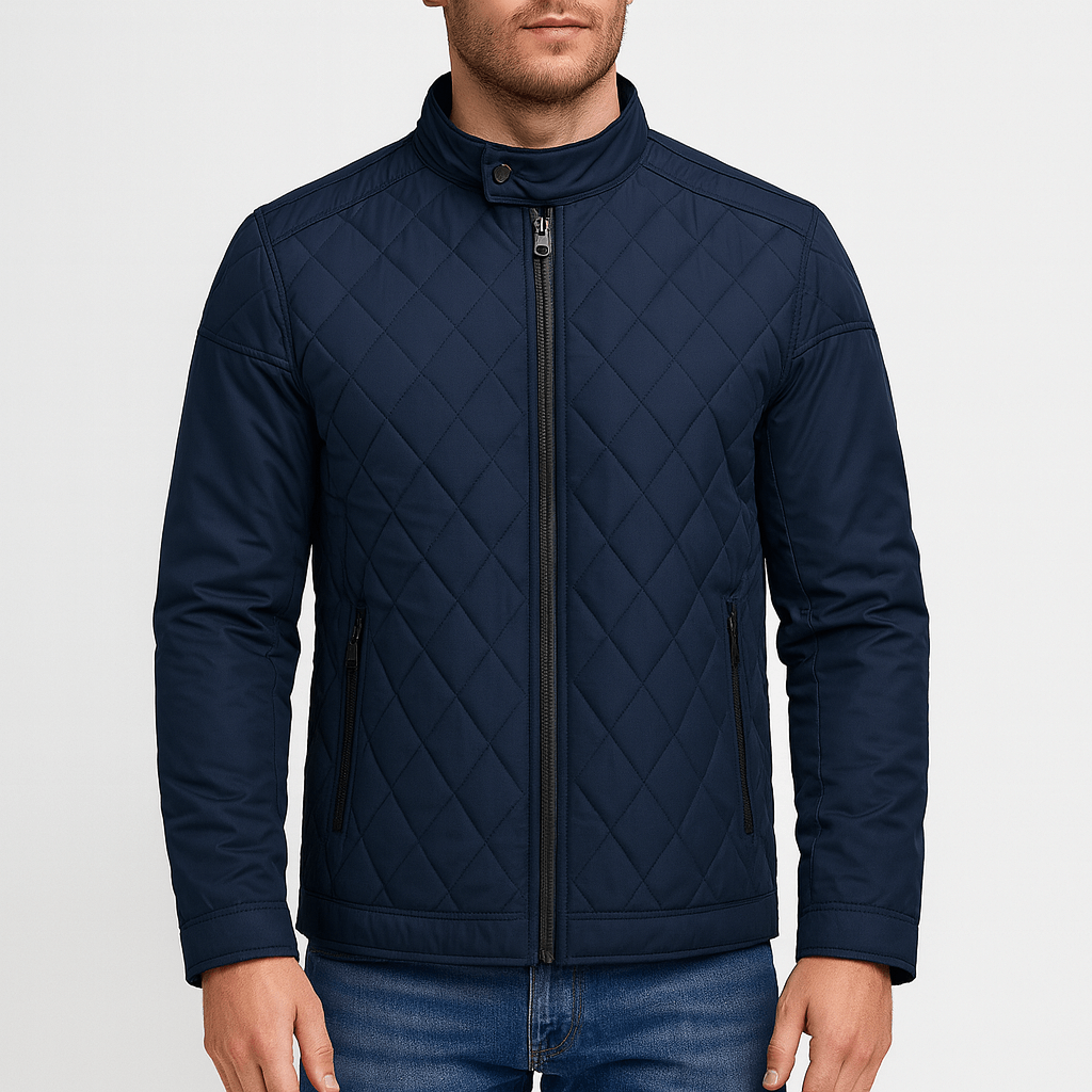 Soviska | Pikowana ocieplana kurtka z wysokim kołnierzem-Kurtki i płaszcze-Soviska-Khaki-M-Soviska