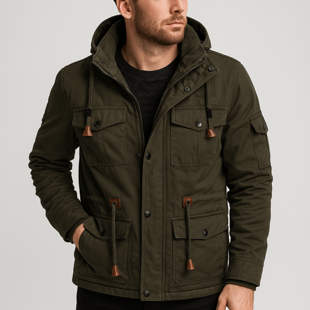 Soviska | Polarowa kurtka zimowa z regulowanym pasem-Kurtki-Soviska-Niebieski-L-Soviska