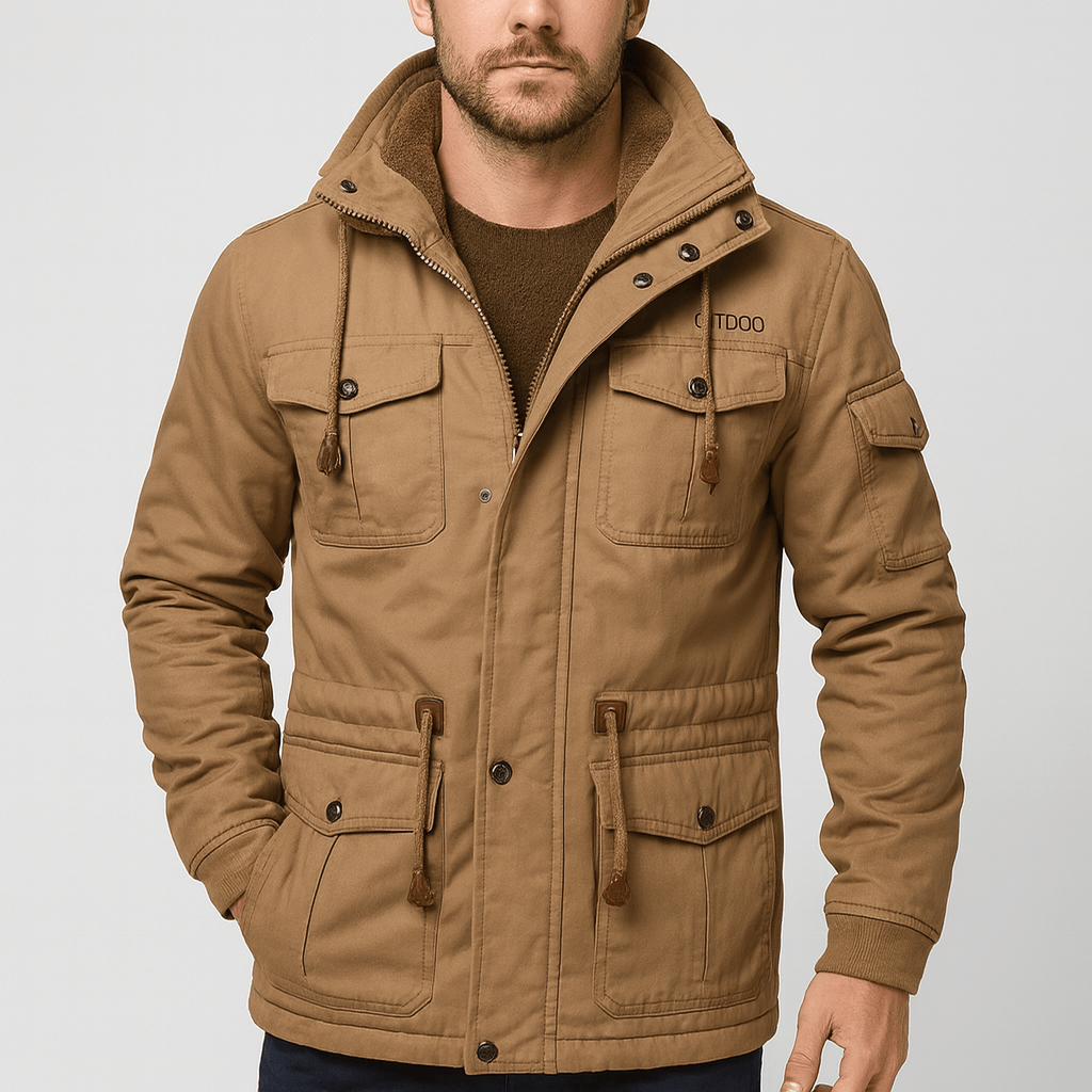 Soviska | Polarowa kurtka zimowa z regulowanym pasem-Kurtki-Soviska-Niebieski-L-Soviska