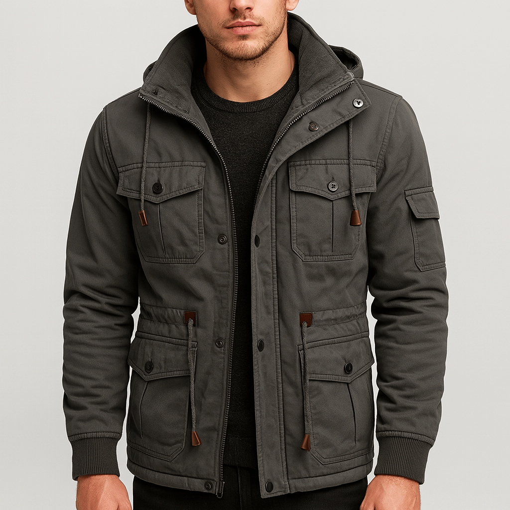 Soviska | Polarowa kurtka zimowa z regulowanym pasem-Kurtki-Soviska-Niebieski-L-Soviska