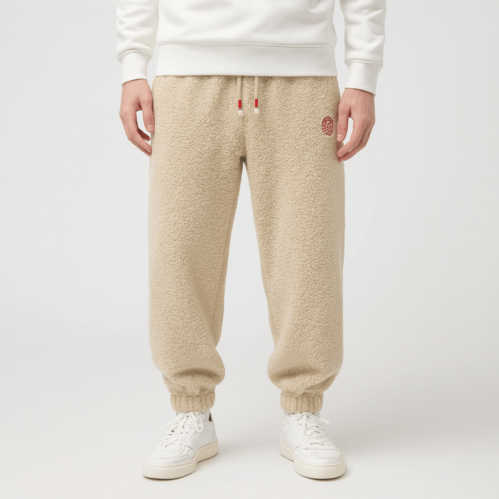 Soviska | Polarowe joggery z sznurkiem ściągającym-Dresy-Soviska-Szampan-M-Soviska