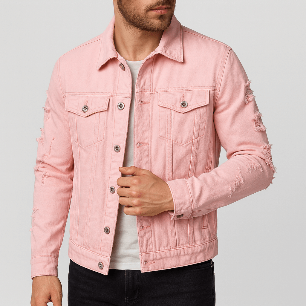 Soviska | Postarzany dżinsowy krój kurtki-Kurtki-Soviska-Biały-S-Soviska