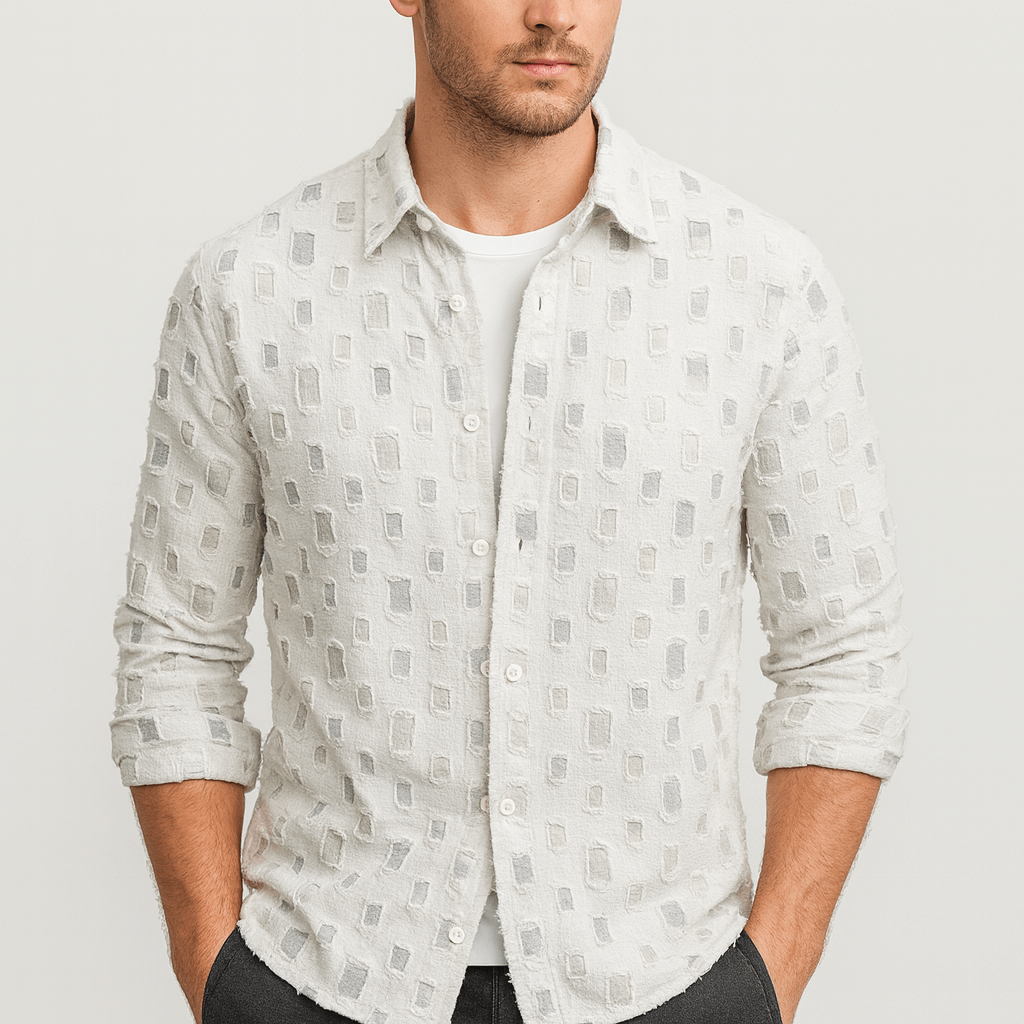 Soviska | Postrzępiona koszula dżinsowa-Koszule-Soviska-Multicolor-M-Soviska