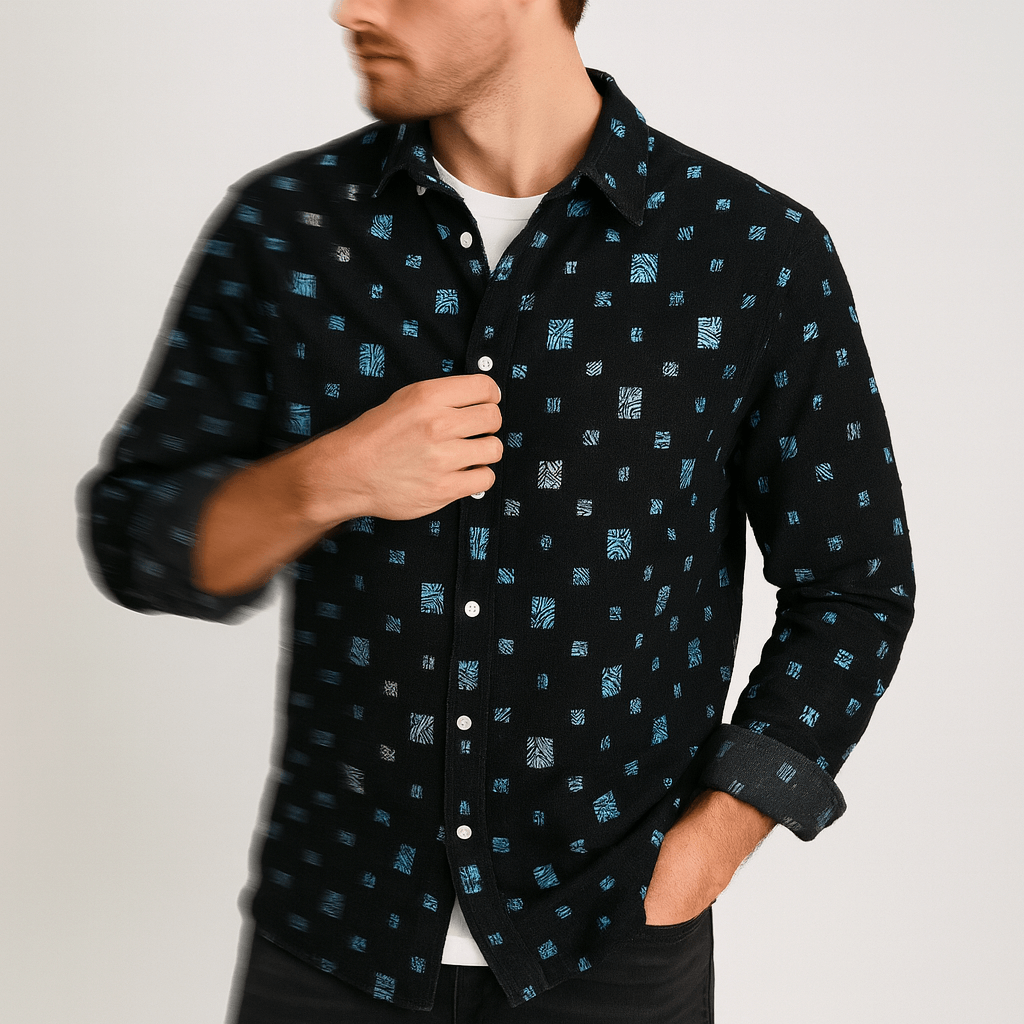 Soviska | Postrzępiona koszula dżinsowa-Koszule-Soviska-Multicolor-M-Soviska