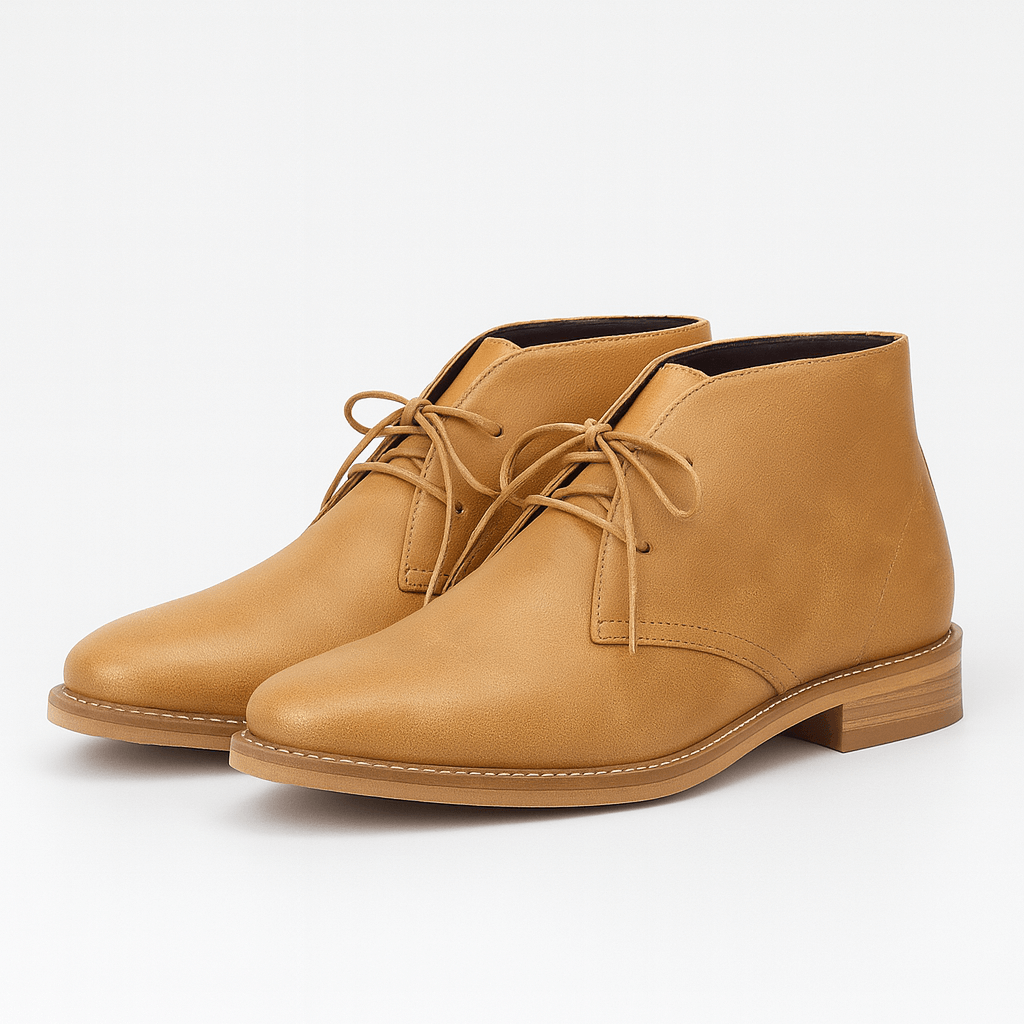 Soviska | Skórzane botki pustynne z gumową podeszwą-Męskie botki-Soviska-Brązowy-39-Soviska