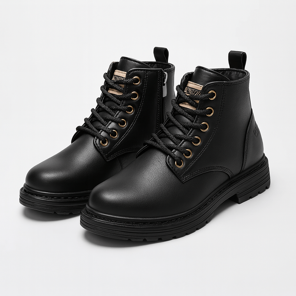 Soviska | Skórzane buty za kostkę z zamkiem-Męskie buty zimowe-Soviska-Brązowy-39-Soviska