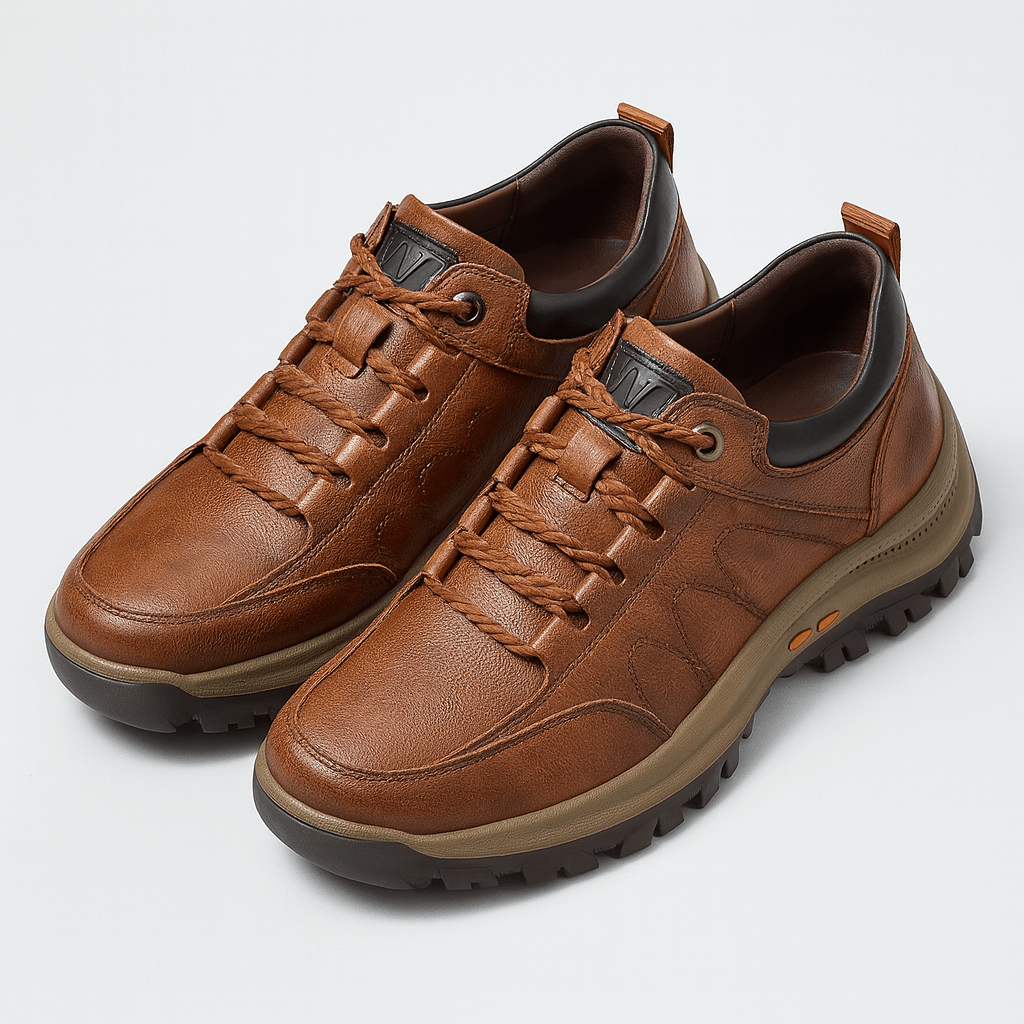 Soviska | Skórzane półbuty z antypoślizgową podeszwą-Buty męskie-Soviska-Brązowy-39-Soviska