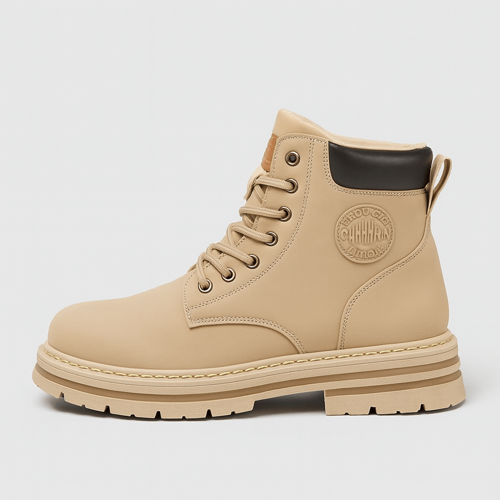 Soviska | Skórzane trapery zimowe z ociepleniem-Męskie buty zimowe-Soviska-Beżowy-39-Soviska