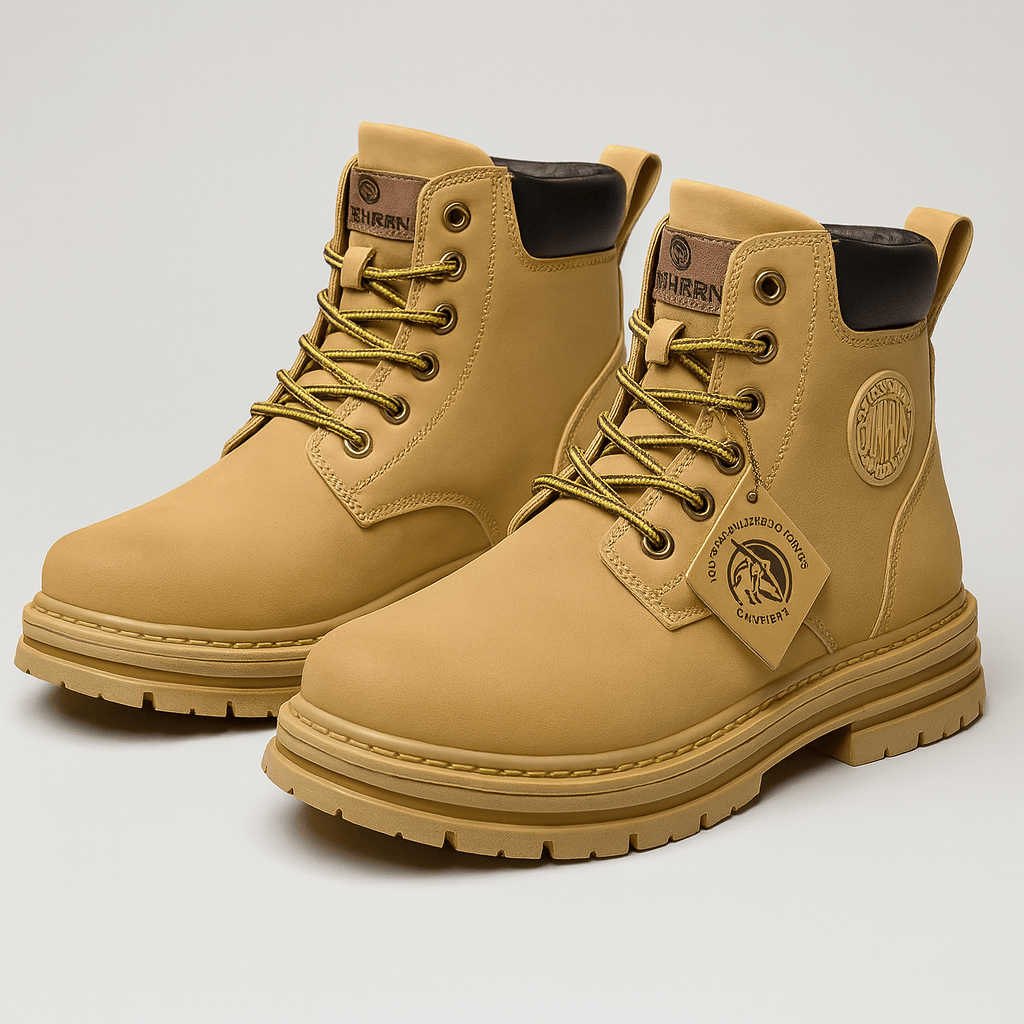 Soviska | Skórzane trapery zimowe z ociepleniem-Męskie buty zimowe-Soviska-Beżowy-39-Soviska