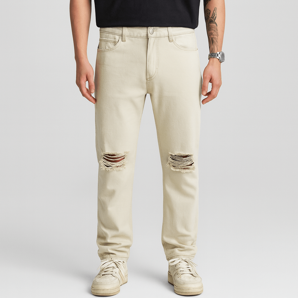 Soviska | Slim fit czarne dżinsy z prostą nogawką-Dżinsy męskie-Soviska-Żółty-S-Soviska