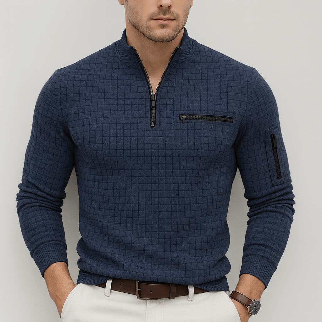 Soviska | Sportowy sweter z zamkiem-Swetry-Soviska-Czarny-S-Soviska