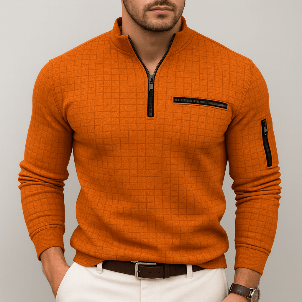 Soviska | Sportowy sweter z zamkiem-Swetry-Soviska-Czarny-S-Soviska