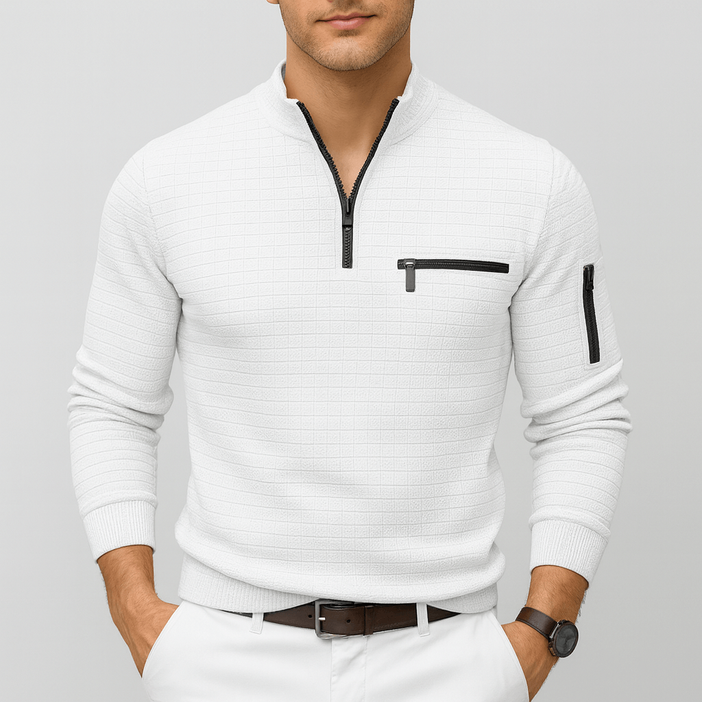 Soviska | Sportowy sweter z zamkiem-Swetry-Soviska-Czarny-S-Soviska