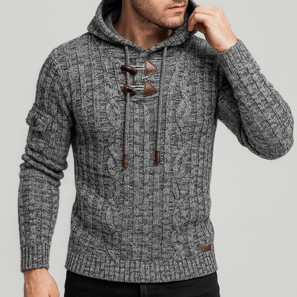 Soviska | Stylowa dzianinowa bluza z kapturem-Bluzy i Kaptury-Soviska-Biały-XS-Soviska