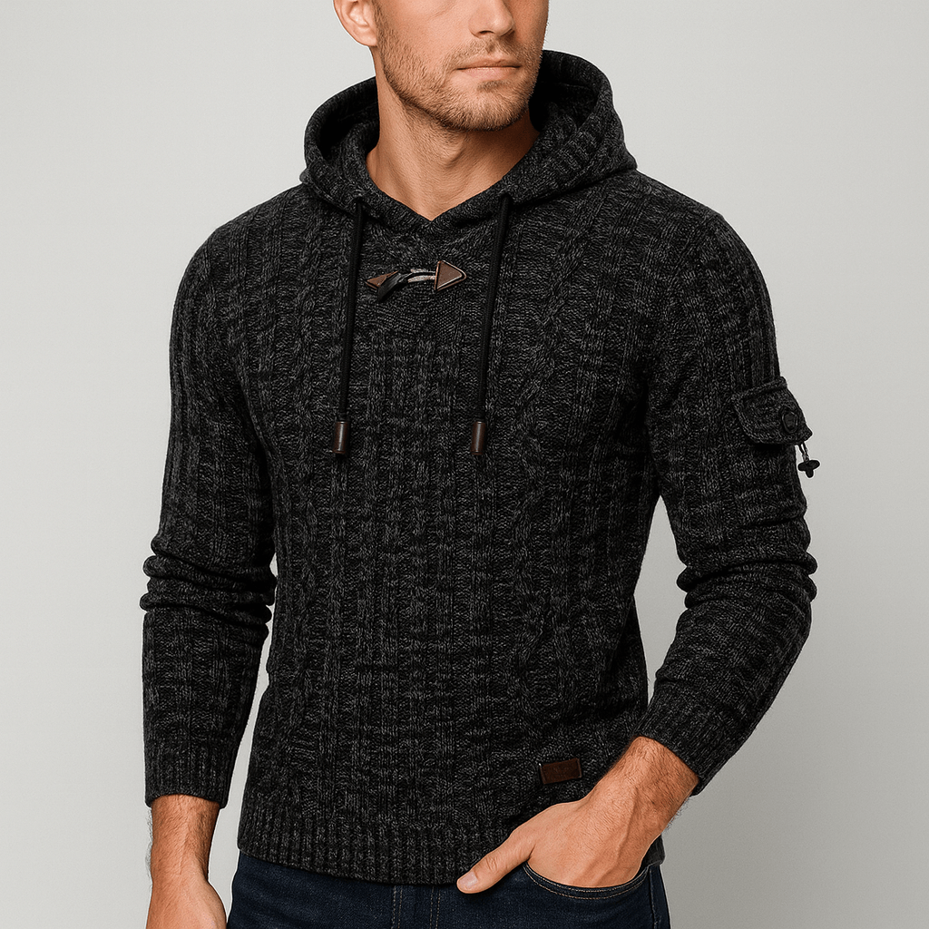 Soviska | Stylowa dzianinowa bluza z kapturem-Bluzy i Kaptury-Soviska-Biały-XS-Soviska