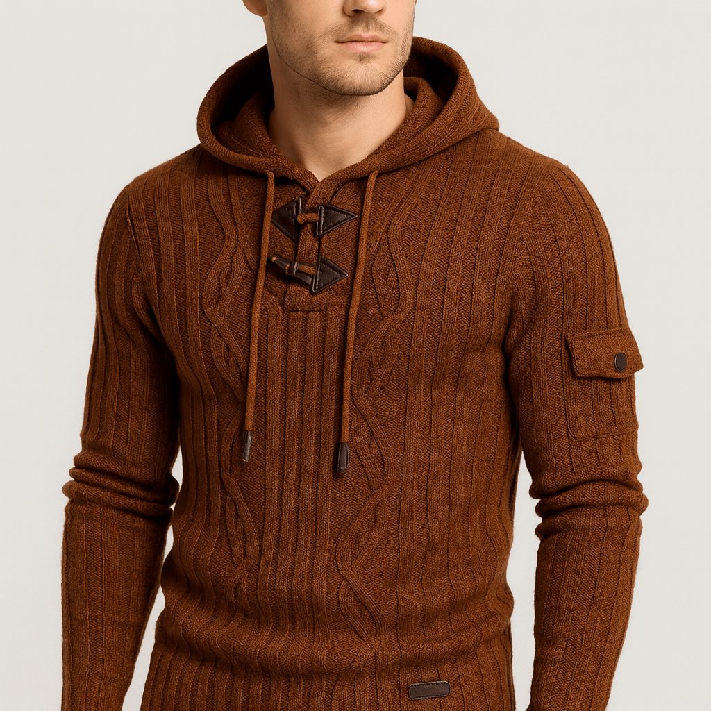 Soviska | Stylowa dzianinowa bluza z kapturem-Bluzy i Kaptury-Soviska-Biały-XS-Soviska