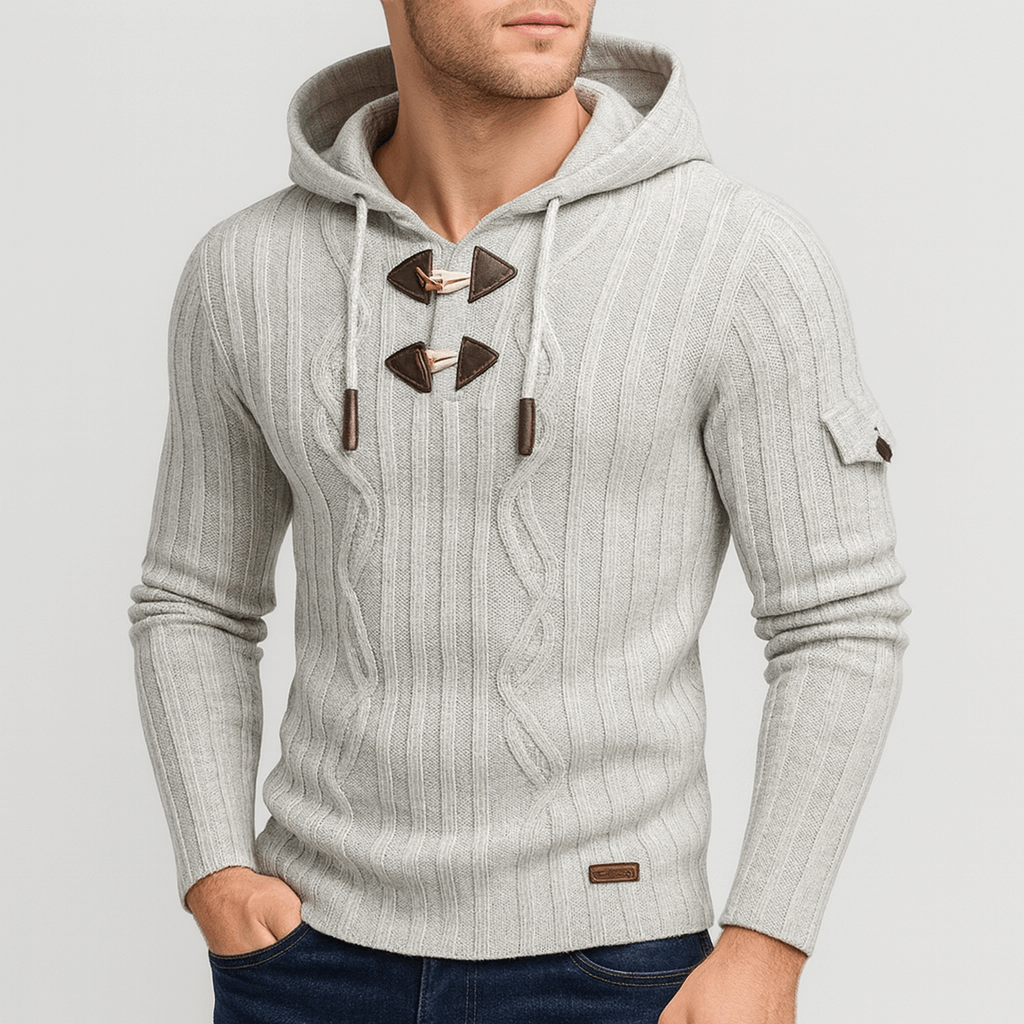 Soviska | Stylowa dzianinowa bluza z kapturem-Bluzy i Kaptury-Soviska-Biały-XS-Soviska