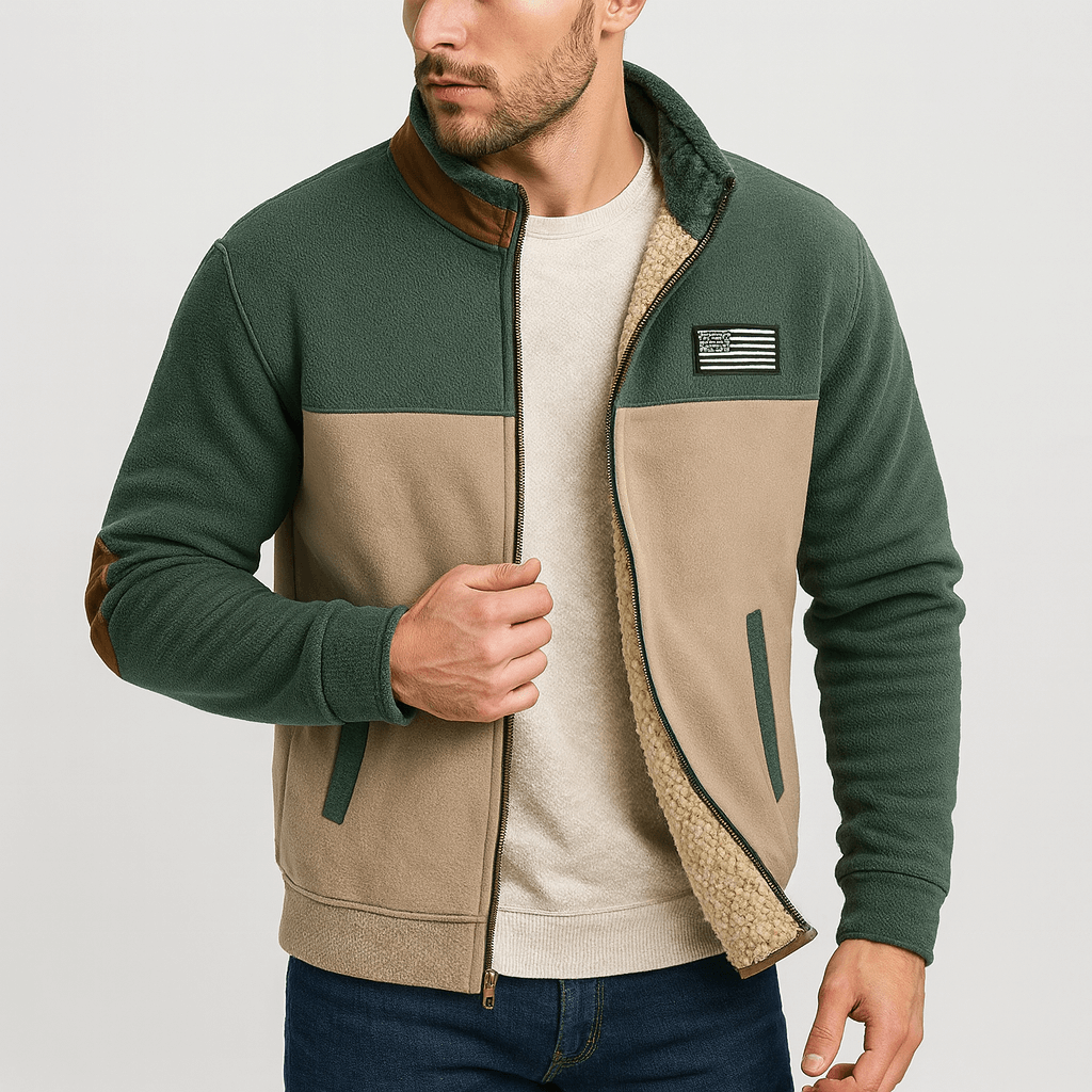 Soviska | Stylowa kurtka polarowa-Kurtki męskie-Soviska-Pomarańczy-S-Soviska