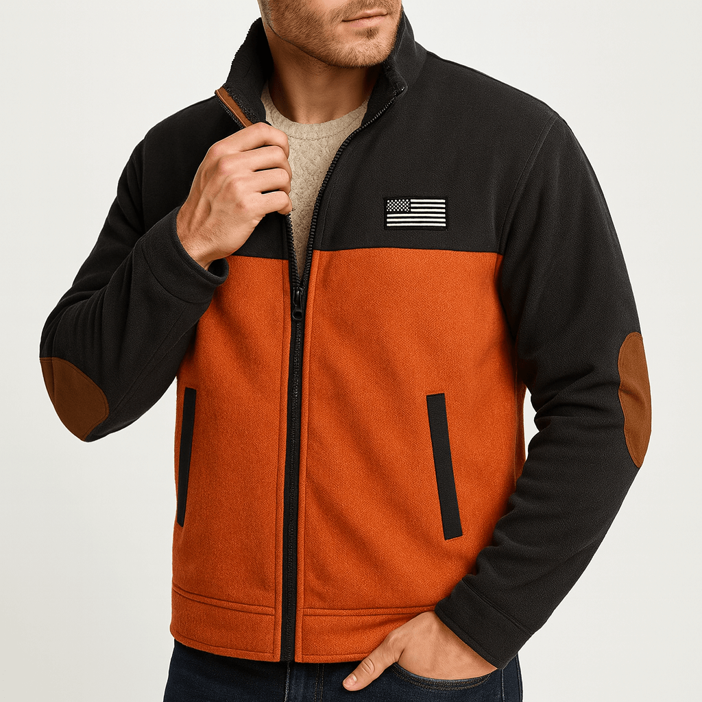 Soviska | Stylowa kurtka polarowa-Kurtki męskie-Soviska-Pomarańczy-S-Soviska