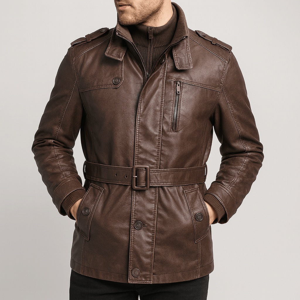 Soviska | Stylowy trencz z pluszową podszewką-Kurtki i płaszcze-Soviska-Żółty-M-Soviska