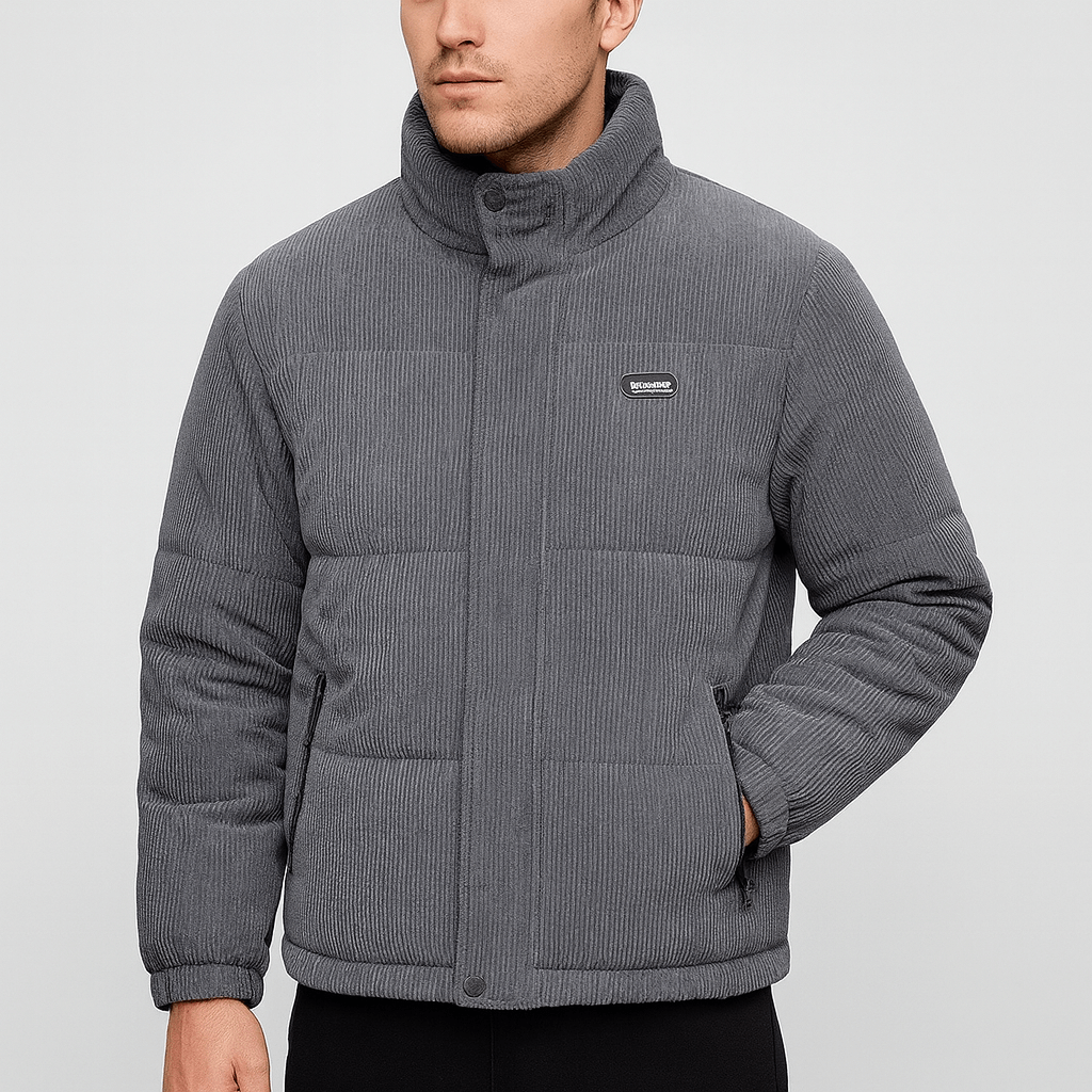 Soviska | Sztruksowa kurtka pikowana-Kurtki męskie-Soviska-Zielony-XS-Soviska