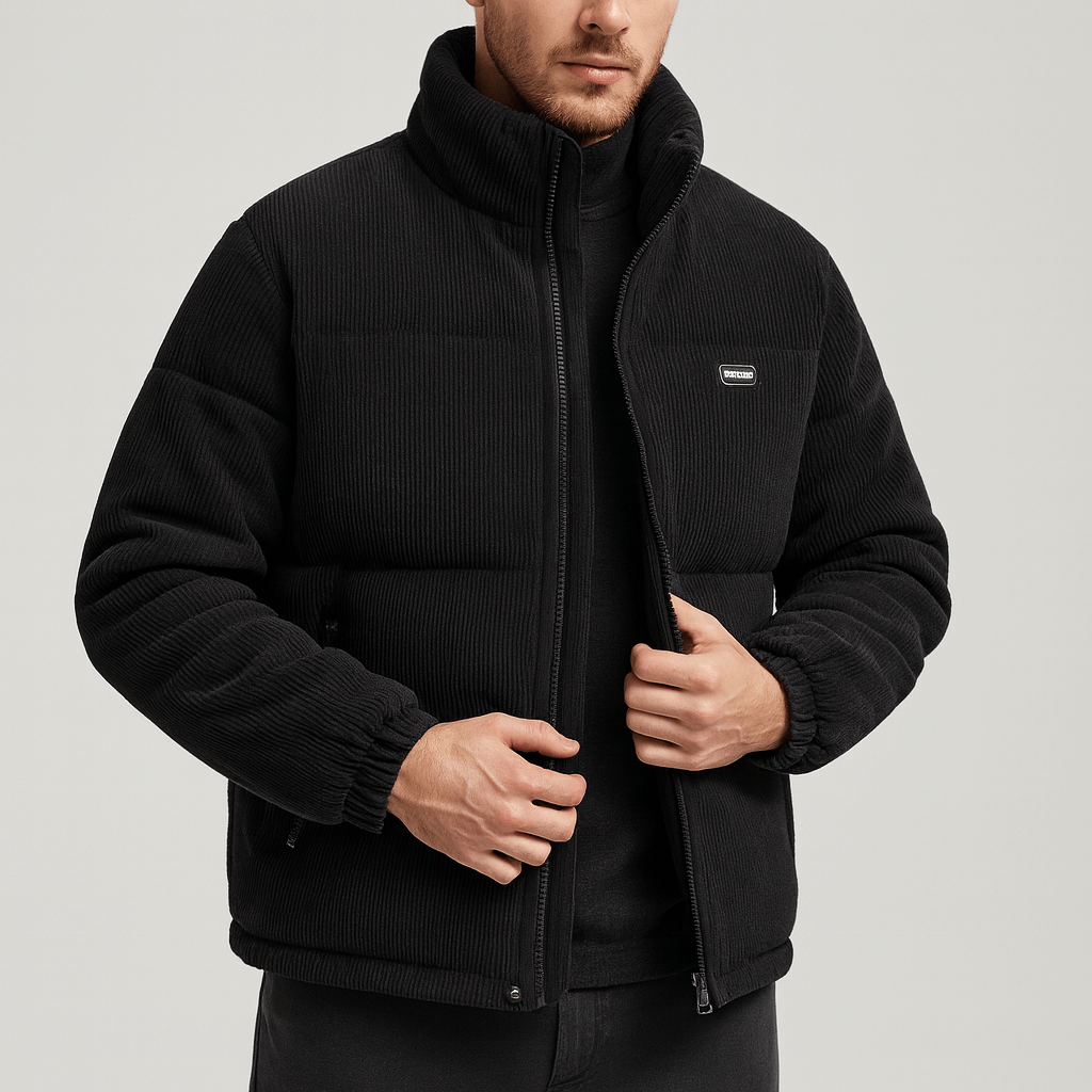 Soviska | Sztruksowa kurtka pikowana-Kurtki męskie-Soviska-Zielony-XS-Soviska