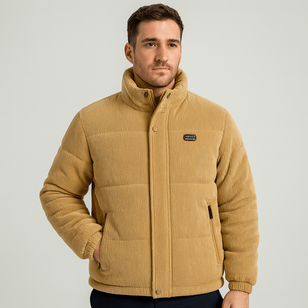 Soviska | Sztruksowa kurtka pikowana-Kurtki męskie-Soviska-Zielony-XS-Soviska