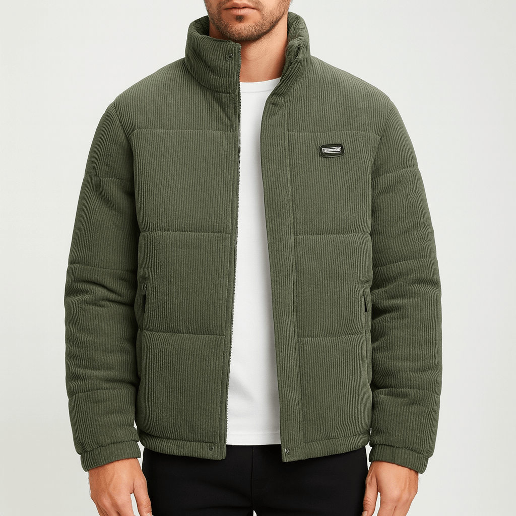 Soviska | Sztruksowa kurtka pikowana-Kurtki męskie-Soviska-Zielony-XS-Soviska