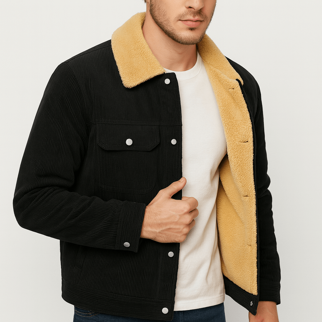 Soviska | Sztruksowa kurtka zimowa z polarem-Kurtki-Soviska-Pomarańczy-M-Soviska