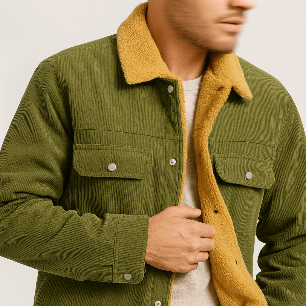 Soviska | Sztruksowa kurtka zimowa z polarem-Kurtki-Soviska-Pomarańczy-M-Soviska