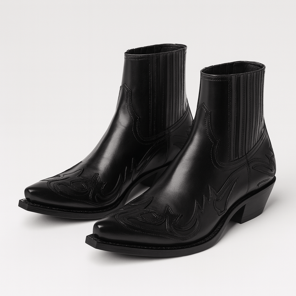 Soviska | Unikalne kowbojki z haftem-Kowbojskie buty-Soviska-Brązowy-35-Soviska