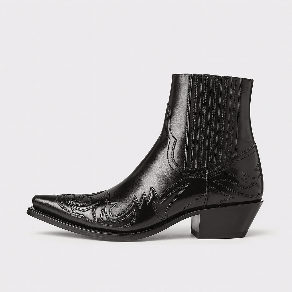 Soviska | Unikalne kowbojki z haftem-Kowbojskie buty-Soviska-Brązowy-35-Soviska