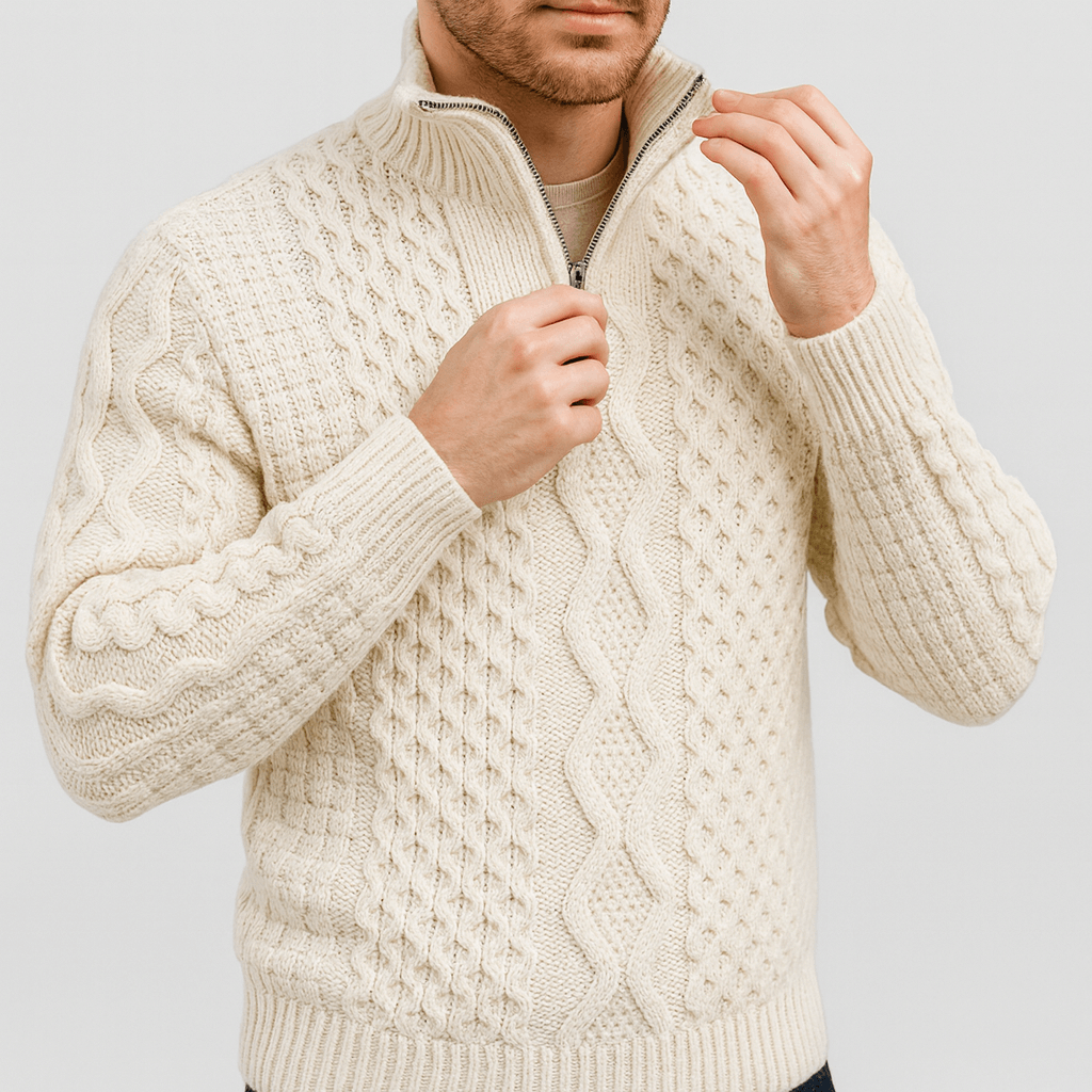 Soviska | Wełniana bluza z zamkiem błyskawicznym-Swetry-Soviska-Szary-M-Soviska