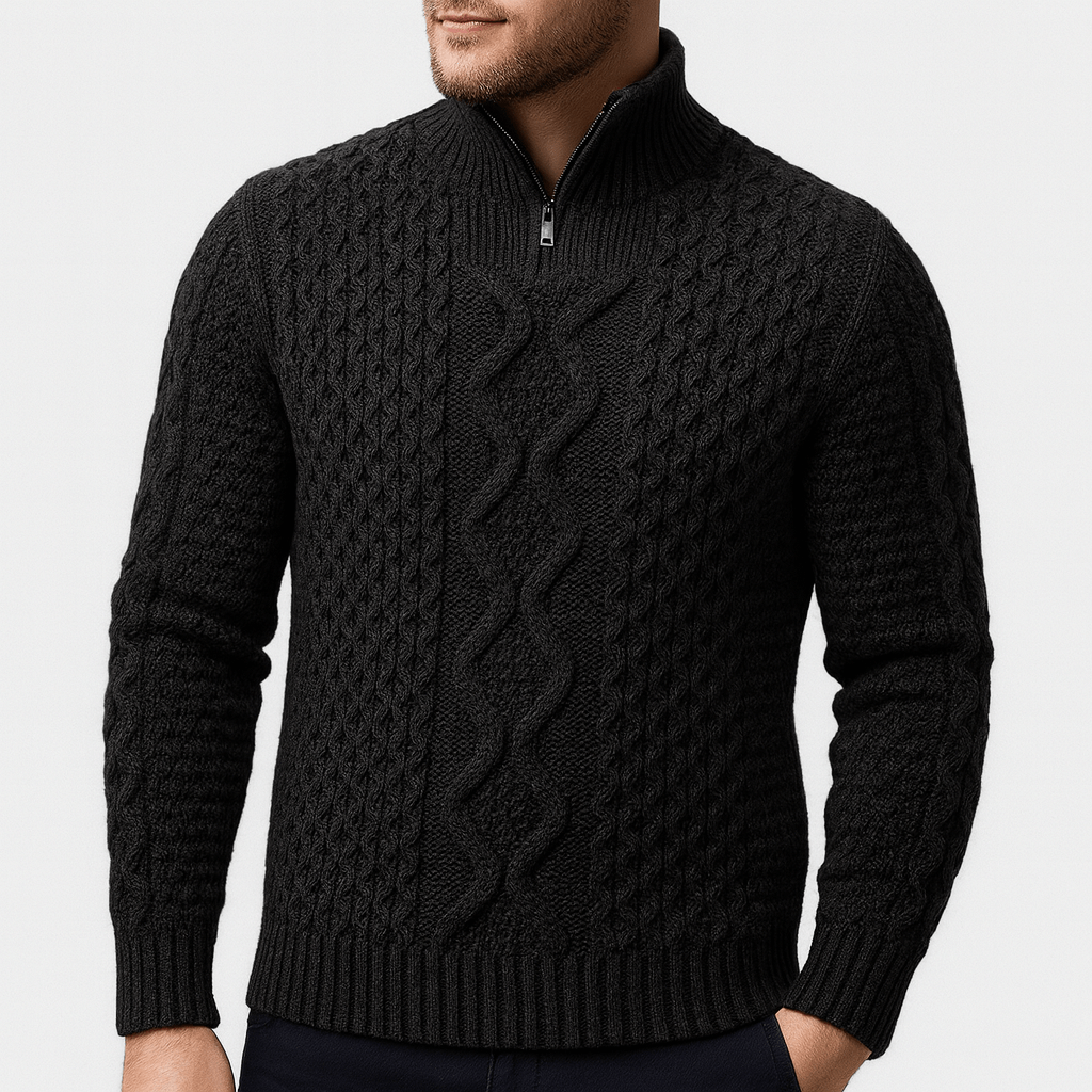 Soviska | Wełniana bluza z zamkiem błyskawicznym-Swetry-Soviska-Szary-M-Soviska