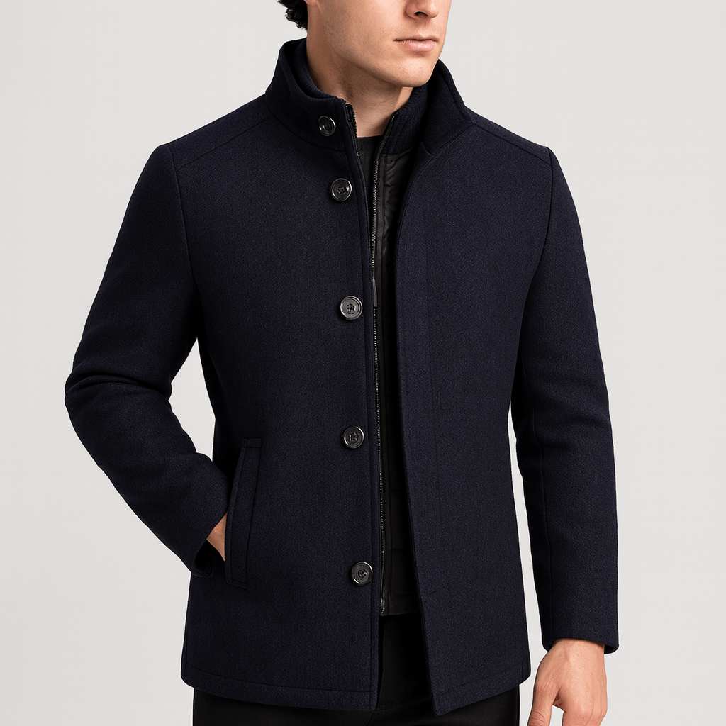 Soviska | Wełniany płaszcz zimowy z pikowaną podszewką-Płaszcze i kurtki-Soviska-Brązowy-S-Soviska